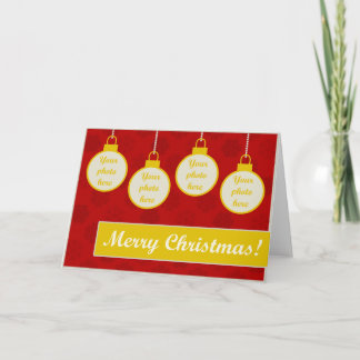 God jul! 4 beställnings- fotoprydnadar helgkort