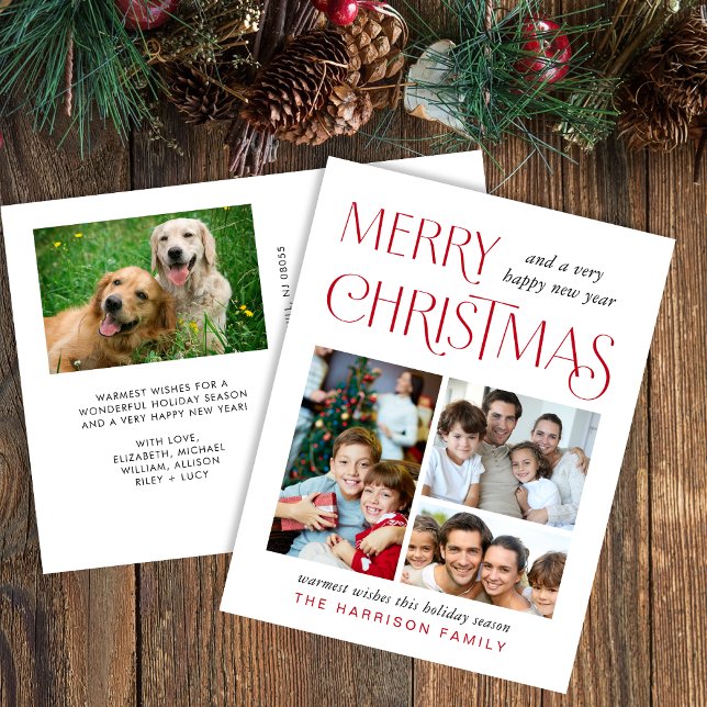 God jul 4-foto helg vykort (Skapare uppladdad)