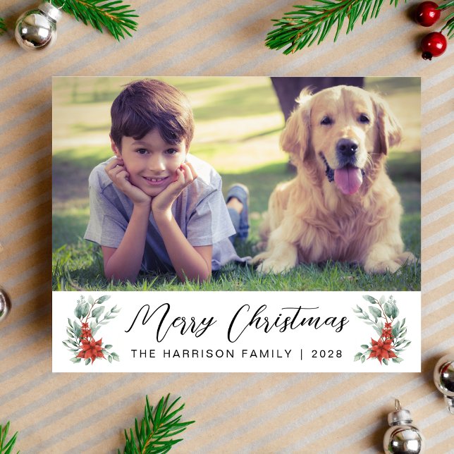 God jul 4-fotobudgetkort för Helgdag (This holiday season, let your family's smiles and heartwarming memories shine on our 4 photo card)