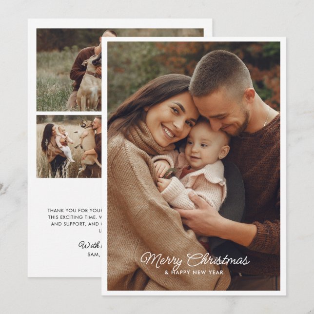 God jul 4-fotopersonligt meddelande (Fram/baksida)