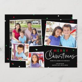 god jul 4-Helgdag för fotokollage Julkort