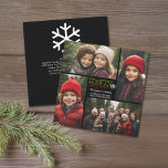 God jul 4 Photo Collage - brev på baksidan Julkort<br><div class="desc">DU KAN OCKSÅ SKRIVA UT EN BREV PÅ BAKGRUNDEN! En modern,  helgdag-design med 4 bilder och en liten snöflinga.</div>