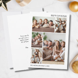 God jul 5 Fotofamilj vit och svart Julkort