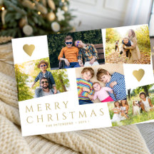 God jul 5 foton modern guld vit
