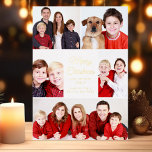God jul 5 Photo Collage Elegant Guld<br><div class="desc">Det här söta God jul-kortet för trendig har en modern layout med fem familjefotografier på en vit bakgrund med elegant guld-folie. Det här klassiska fotokortet har en egen fotokollage som omger ditt meddelande och namn i ett vackert skript.</div>