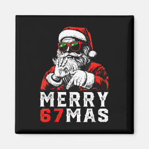 God Jul 6 7 Meme Rolig Tomte 67 Hand Xmas Magnet
