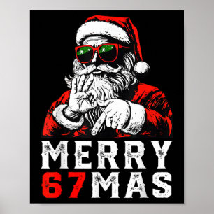 God Jul 6 7 Meme Rolig Tomte 67 Hand Xmas Poster