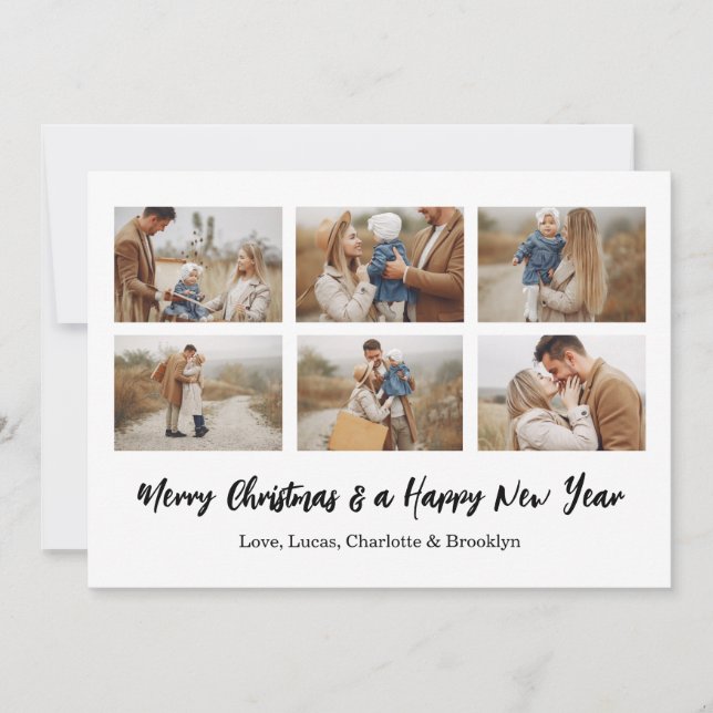 God Jul 6 Foto Collage Inbjudningar (Framsida)