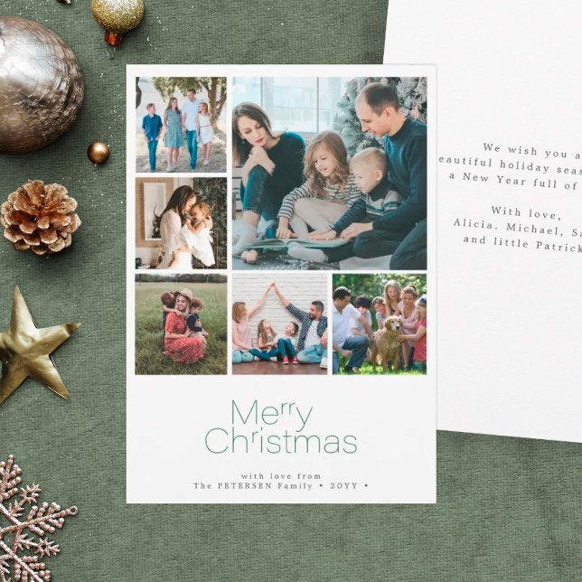 God jul 6 fotokollage modern julkort (Skapare uppladdad)