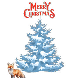 God jul A Fox Walking i Snö Helgkort