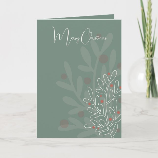God jul abstrakt blomster mistel kort (Framsida)