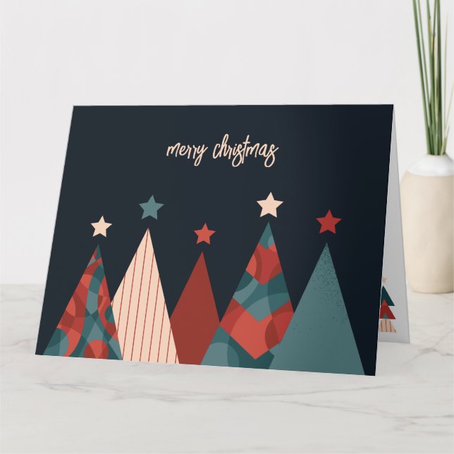 God jul abstrakt gräs julafton träd kort (Framsida)