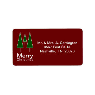 God jul Abstrakt Gräs Träd Adressetikett