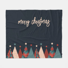 God jul abstrakt retro julafton träd fleecefilt