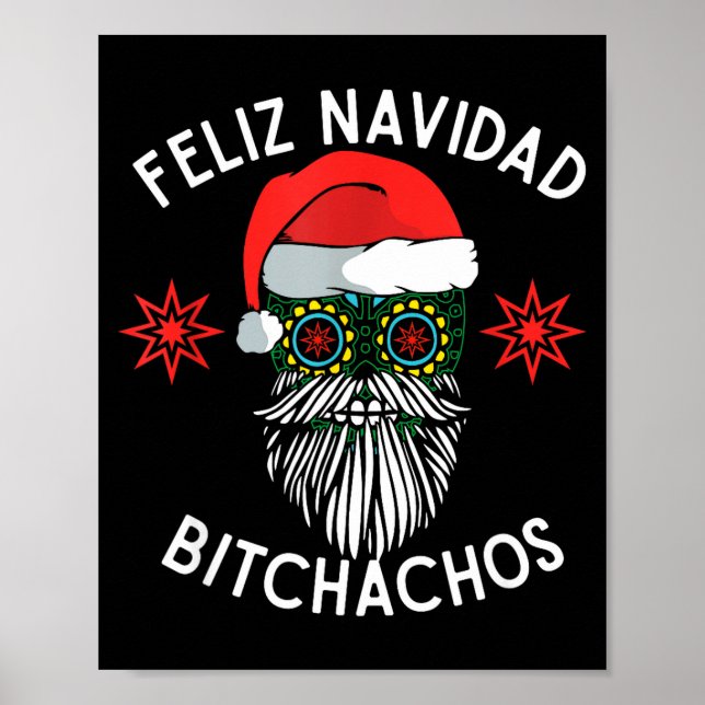 God Jul Achos Rolig Spansk Merry Christmas  Poster (Framsidan)