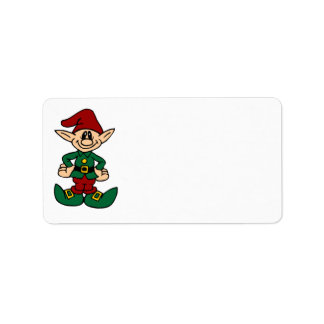God jul Adressetiketters Cute Elf Adressetikett