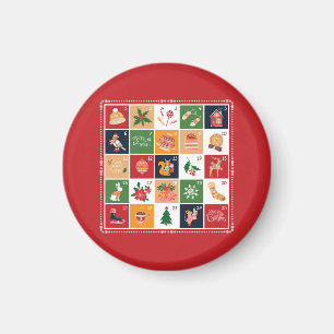 God jul Advent Calendar Poinsettia Red Magnet