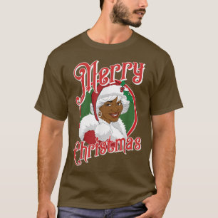 God jul African American Santa Black Mrs. C. T Shirt