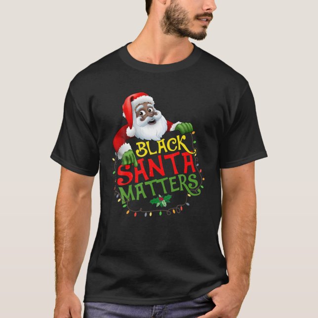 god jul Afro American Santa Black Matters T Shirt (Framsida)