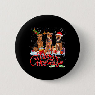 God jul Airedale Terrier Santa Reindeer Li Knapp