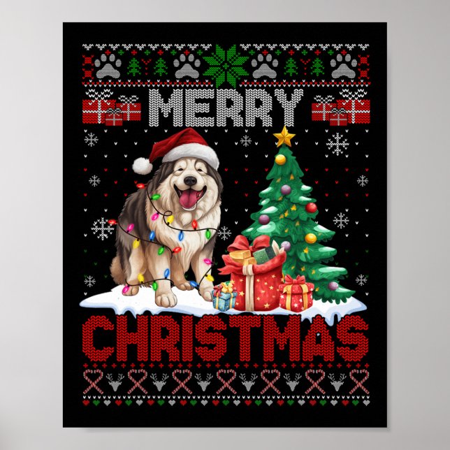 God jul Alaska Malamute Hund älskare ugly Xm Poster (Framsidan)