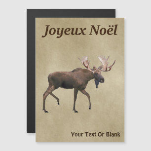 God Jul - Älg på gammalt papper
