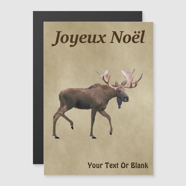 God Jul - Älg på gammalt papper (Fram/baksida)