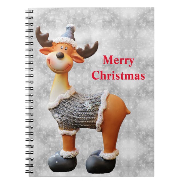 God jul älg som bär en hatt          anteckningsbok (Framsidan)