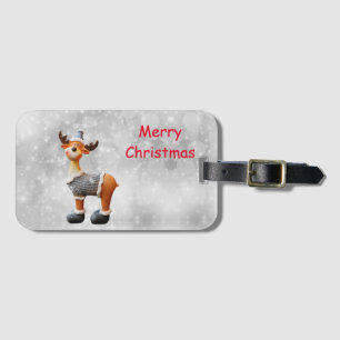 God jul älg som bär en hatt bagagebricka