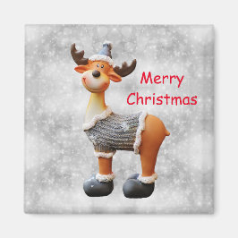 God jul älg som bär en hatt magnet