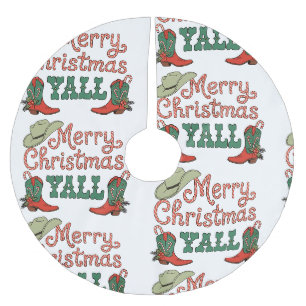 God Jul alla er Western Country Cowboy Jul Julgransmatta Borstad Polyester