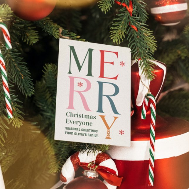 God jul Alla Festive Retro Typography Inbjudningar (Skapare uppladdad)