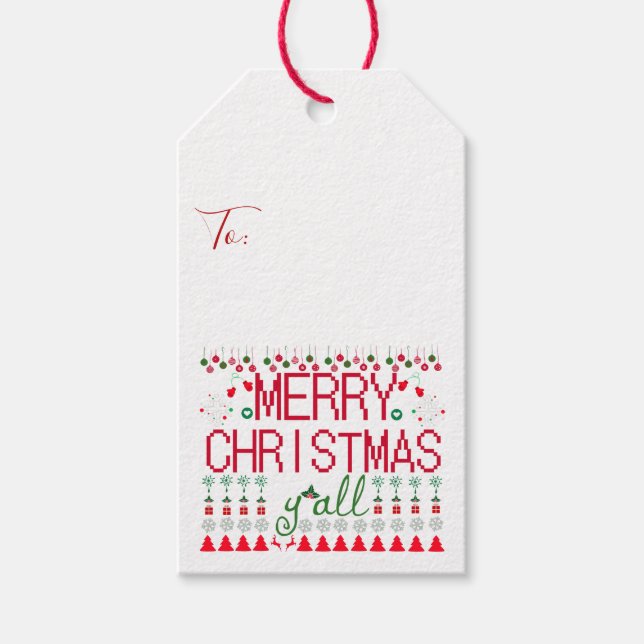 God Jul alla ful jultröja design Presentetikett (Framsidan)