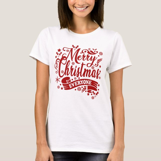 God jul Alla Modern Vit jul T Shirt (Framsida)