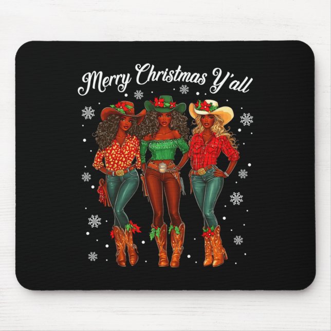 God Jul Alla Svarta Cowgirls Afrikanska Jul Musmatta (Framsidan)