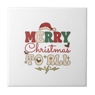 God Jul Alla Tomtehatt Blixtar Stjärnor Kakelplatta