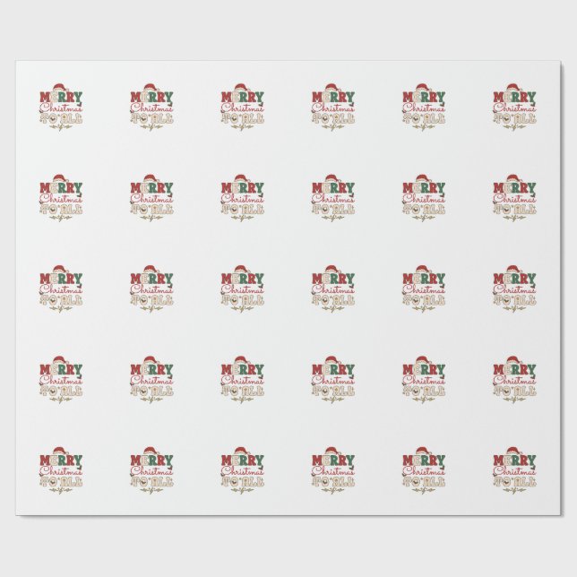 God Jul Alla Tomtehatt Blixtar Stjärnor Presentpapper (Platt)