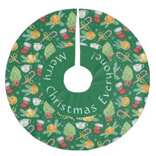 God jul Alla Träd Skirt Julgransmatta Borstad Polyester