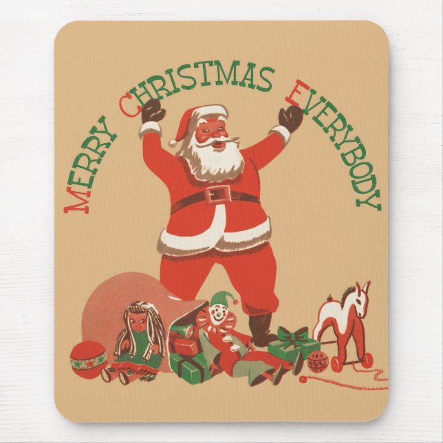 God jul alla! Vintage Jultomten Musmatta (Framsidan)
