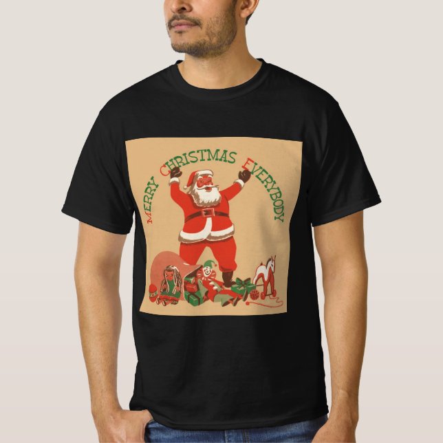 God jul alla! Vintage Jultomten Tee (Framsida)