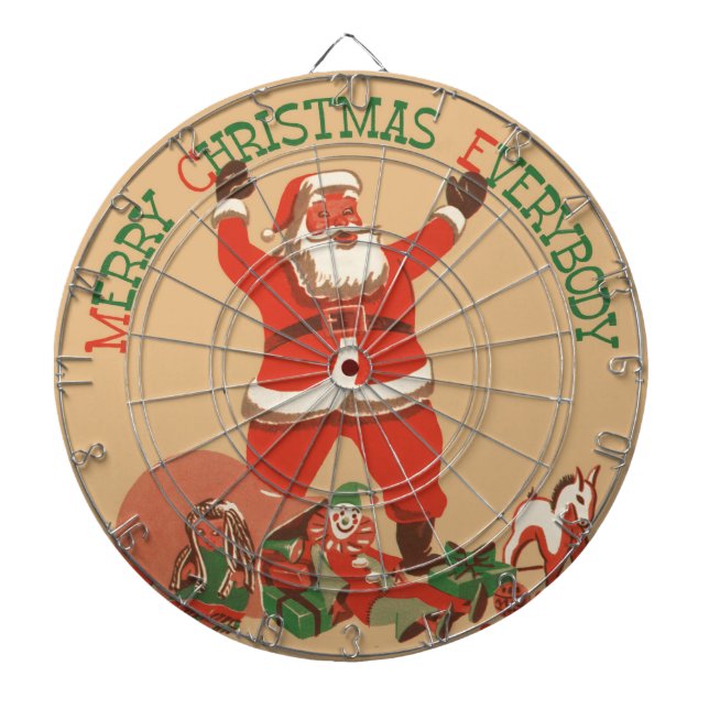 God Jul alla! Vintage Tomte Darttavla (Framsidan)