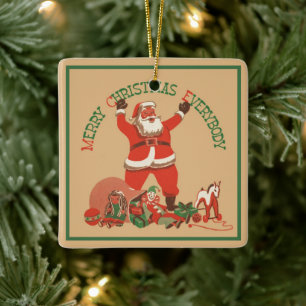 God Jul alla! Vintage Tomte Julgransprydnad Keramik