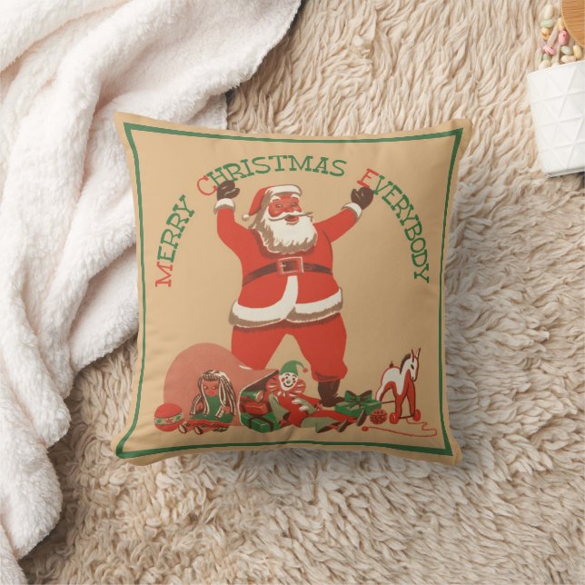 God Jul alla! Vintage Tomte Kudde (Filt)