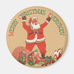 God Jul alla! Vintage Tomte Magnet