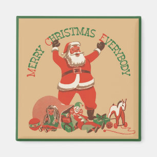 God Jul alla! Vintage Tomte Magnet