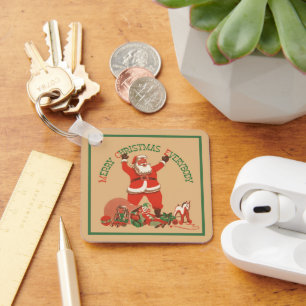 God Jul alla! Vintage Tomte Nyckelring