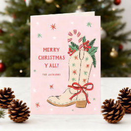 God Jul allesammans Country Cowboy Stövel  Helgkort