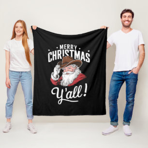 God Jul allesammans Country Cowboy Tomte Fleecefilt