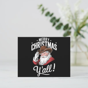 God Jul allesammans Country Cowboy Tomte Helg Vykort