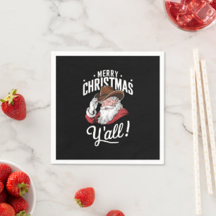 God Jul allesammans Country Cowboy Tomte Pappersservett